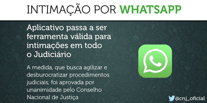 WhatsApp pode ser usado para intimações judiciais